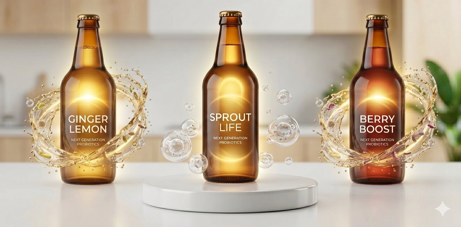 Sprout Life flavors: Ginger Lemon, Sprout Life, Berry Boost